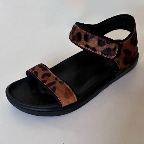 A7EIJE Astra Sandals Leopard Black Leather - Picture 2 of 7
